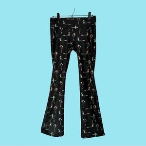 Wine Enthusiast Wine Sipping Yoga Print Yoga Pants Size M